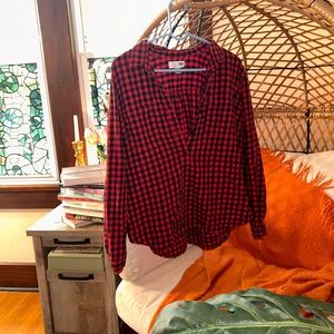 Half button up flannel long sleeve
